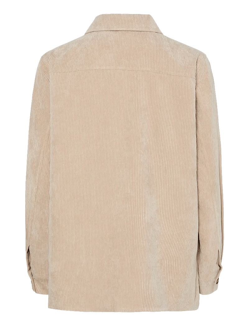 Pieces - PCEFFI LS CORDUROY SHIRT WVN NOOS BC - overshirts - white pepper - 2