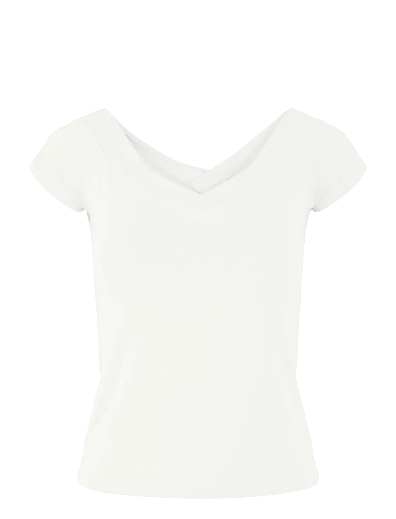 Pieces PCMALIVA SS OFF SHOULDER V-NECK TOP NOOS - Tøj - BRIGHT WHITE / cream
