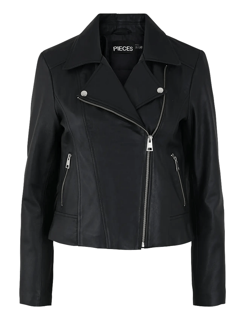 Pieces - PCSUSSE LEATHER JACKET NOOS - spring jackets - black - 1