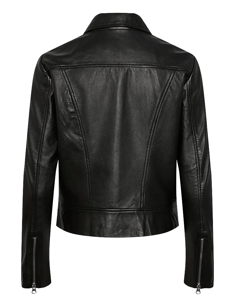 Pieces - PCSUSSE LEATHER JACKET NOOS - spring jackets - black - 2