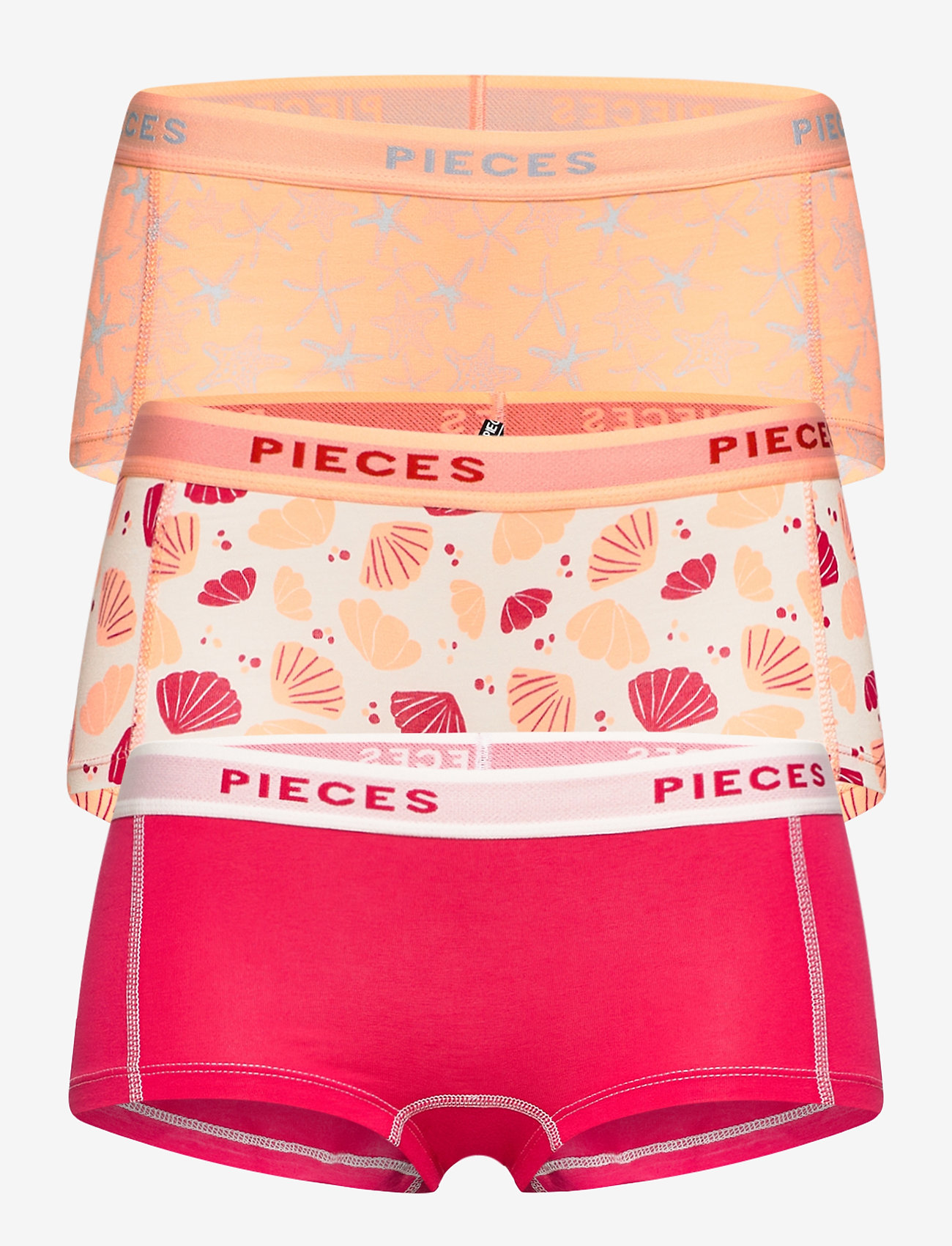 Pieces - PCLOGO LADY SEASHELL 3 PACK BC - bottoms - prairie sunset - 0