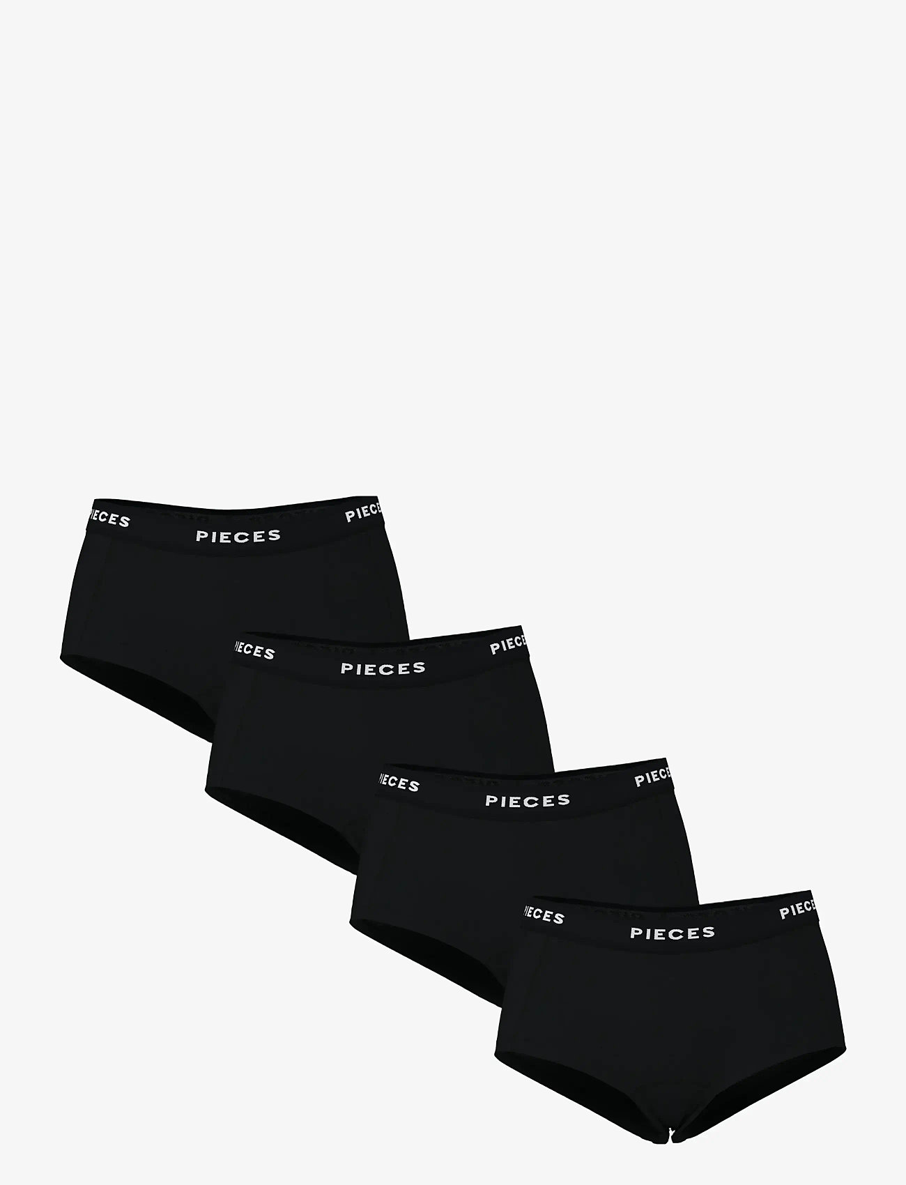 Pieces PCLOGO LADY 4 PACK SOLID NOOS BC - Panties - BLACK / black