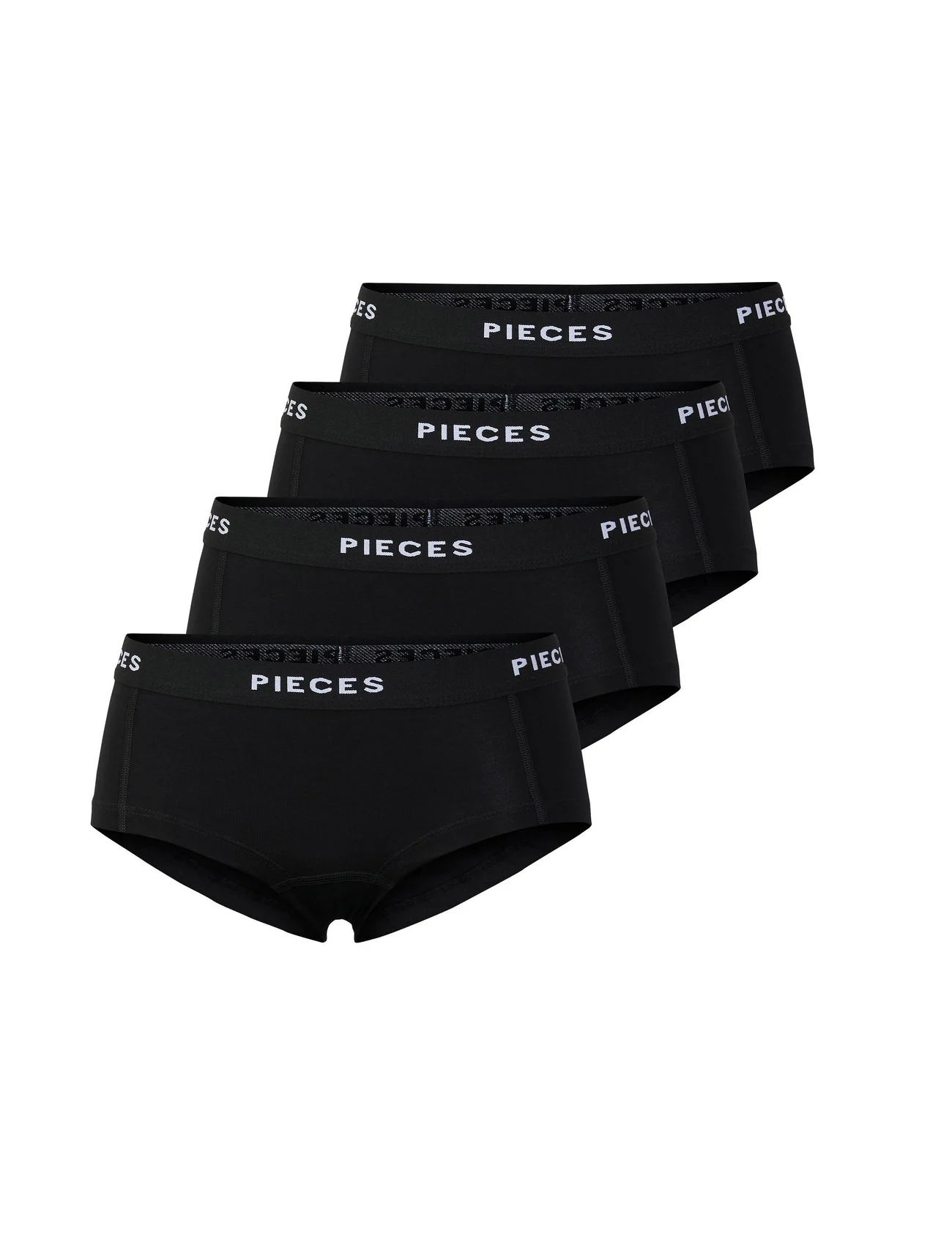 Pieces - PCLOGO LADY 4 PACK SOLID NOOS BC - alhaisimmat hinnat - black - 0