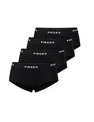 Pieces - PCLOGO LADY 4 PACK SOLID NOOS BC - najniższe ceny - black - 0