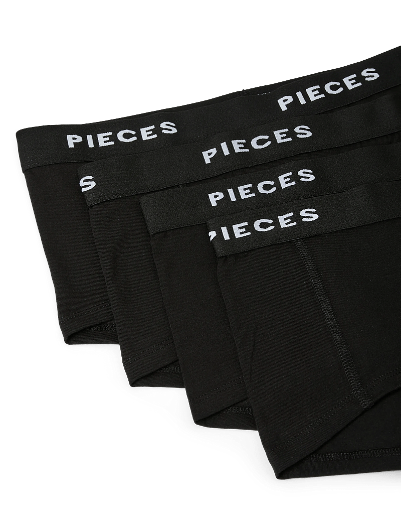 Pieces - PCLOGO LADY 4 PACK SOLID NOOS BC - hipsterit & hotpantsit - black - 2