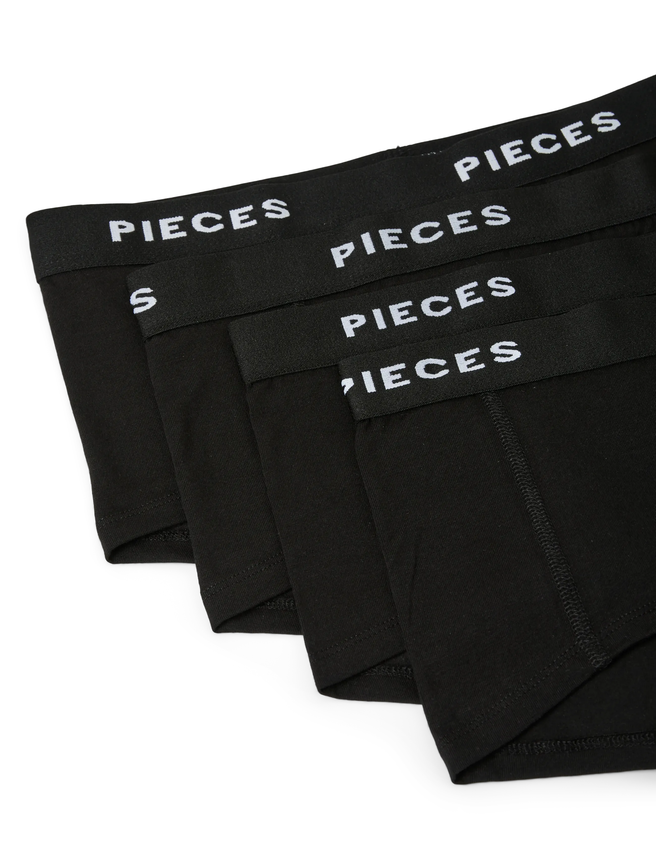 Pieces - PCLOGO LADY 4 PACK SOLID NOOS BC - alhaisimmat hinnat - black - 2