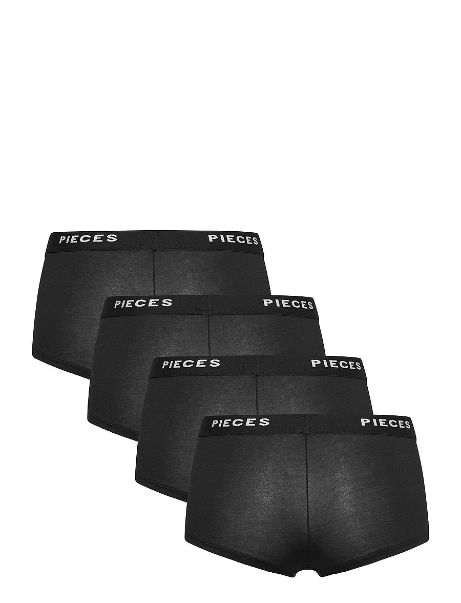 Pieces - PCLOGO LADY 4 PACK SOLID NOOS BC - hipster & hotpants - black - 4