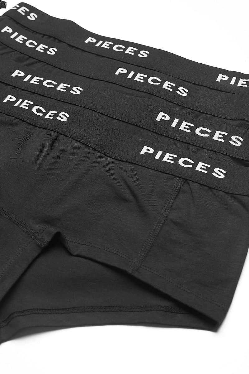 Pieces - PCLOGO LADY 4 PACK SOLID NOOS BC - hipster & hotpants - black - 2