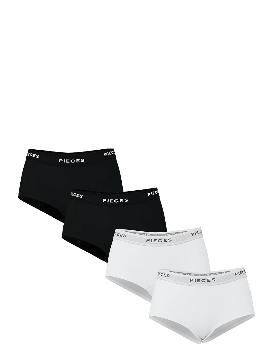 Pieces - PCLOGO LADY 4 PACK SOLID NOOS BC - hipster & boxershorts - black - 0