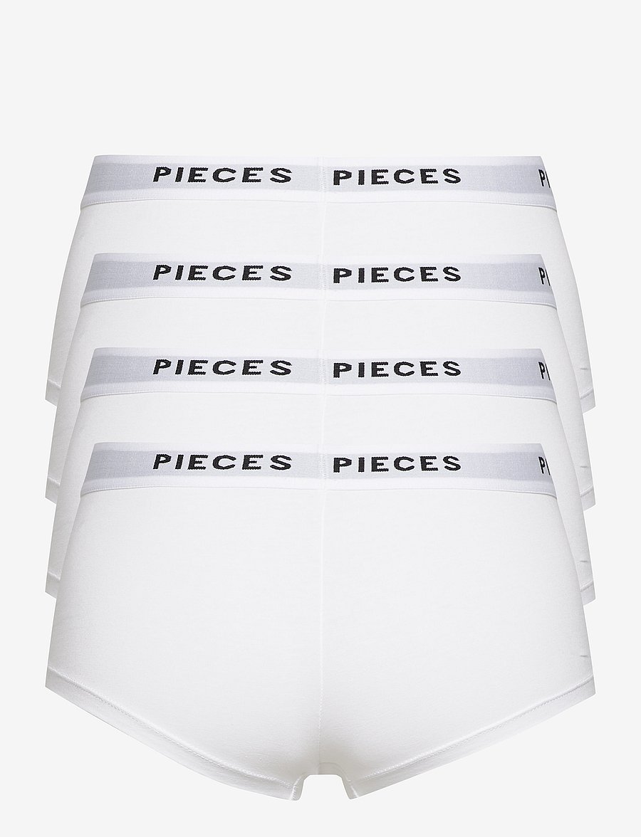 Pieces - PCLOGO LADY 4 PACK SOLID NOOS BC - hipster & boxershorts - bright white - 1
