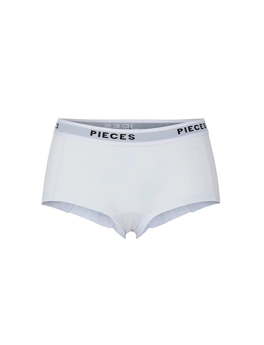 Pieces - PCLOGO LADY 4 PACK SOLID NOOS BC - hipster & boxershorts - bright white - 2