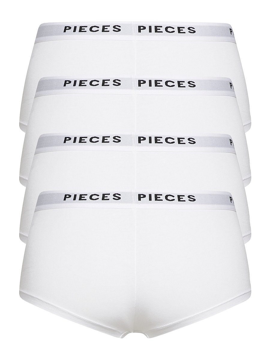 Pieces - PCLOGO LADY 4 PACK SOLID NOOS BC - hipster & boxershorts - bright white - 3