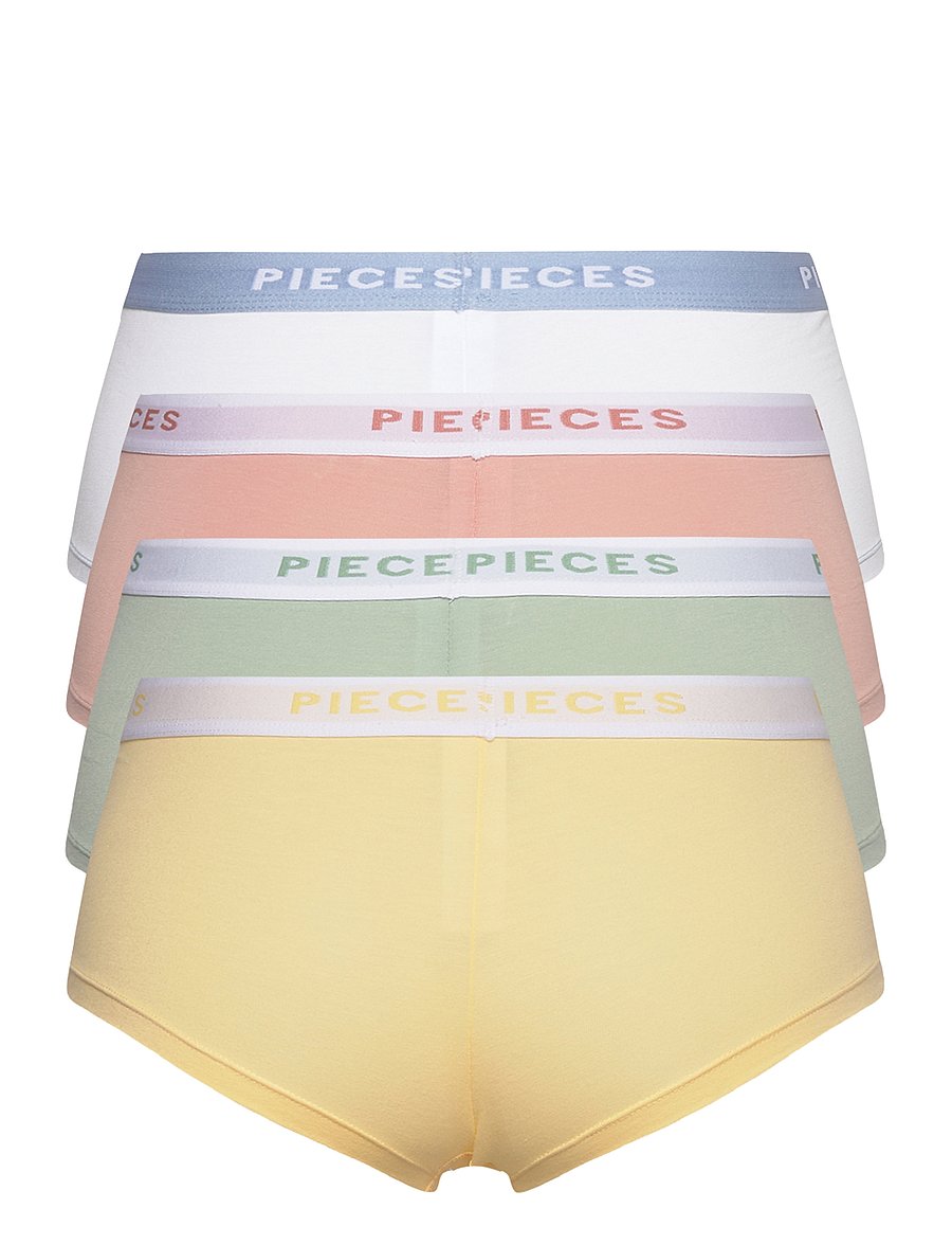 Pieces - PCLOGO LADY 4 PACK SOLID NOOS BC - hipsterid ja bokserid - jadeite - 2