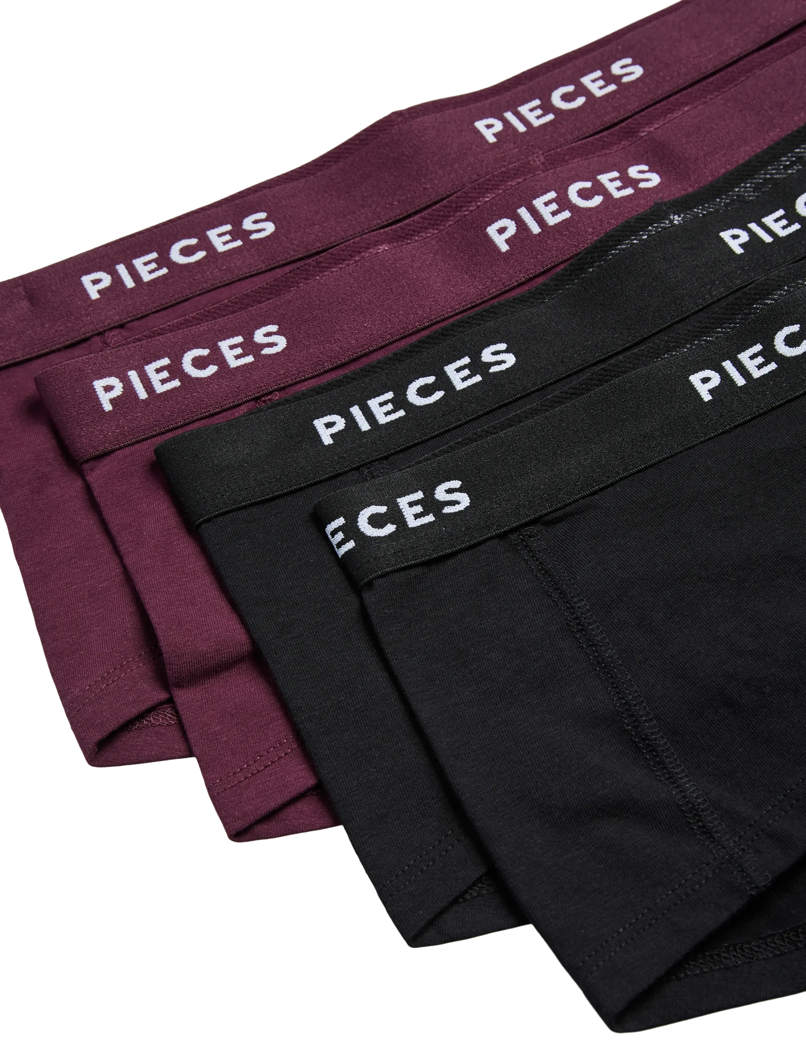 Pieces Pclogo Lady 4 Pack Solid Noos Bc, XL, Black, Trusser > Hipster & Boyshorts, Dame