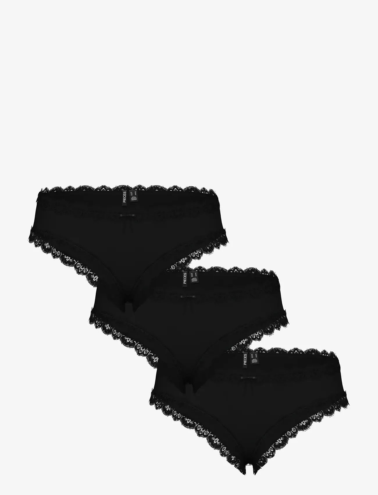 Pieces - PCNOLA LOW CUT HIPSTER  3-PACK NOOS - briefs - black - 0
