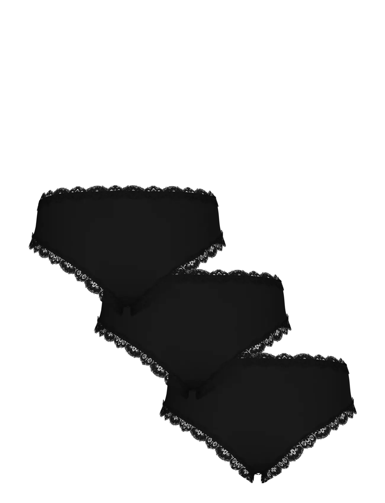 Pieces - PCNOLA LOW CUT HIPSTER  3-PACK NOOS - briefs - black - 1