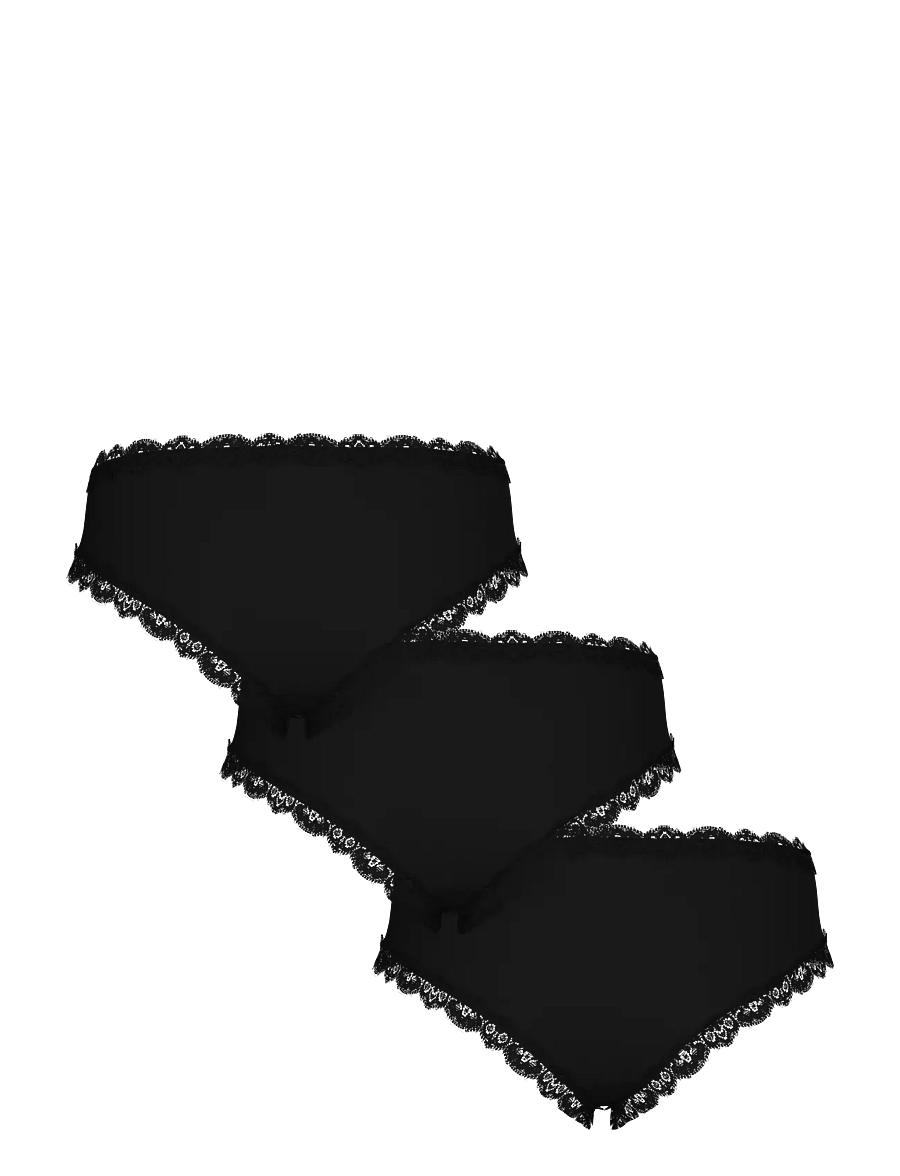 Pieces - PCNOLA LOW CUT HIPSTER 3-PACK NOOS - slips - black - 1