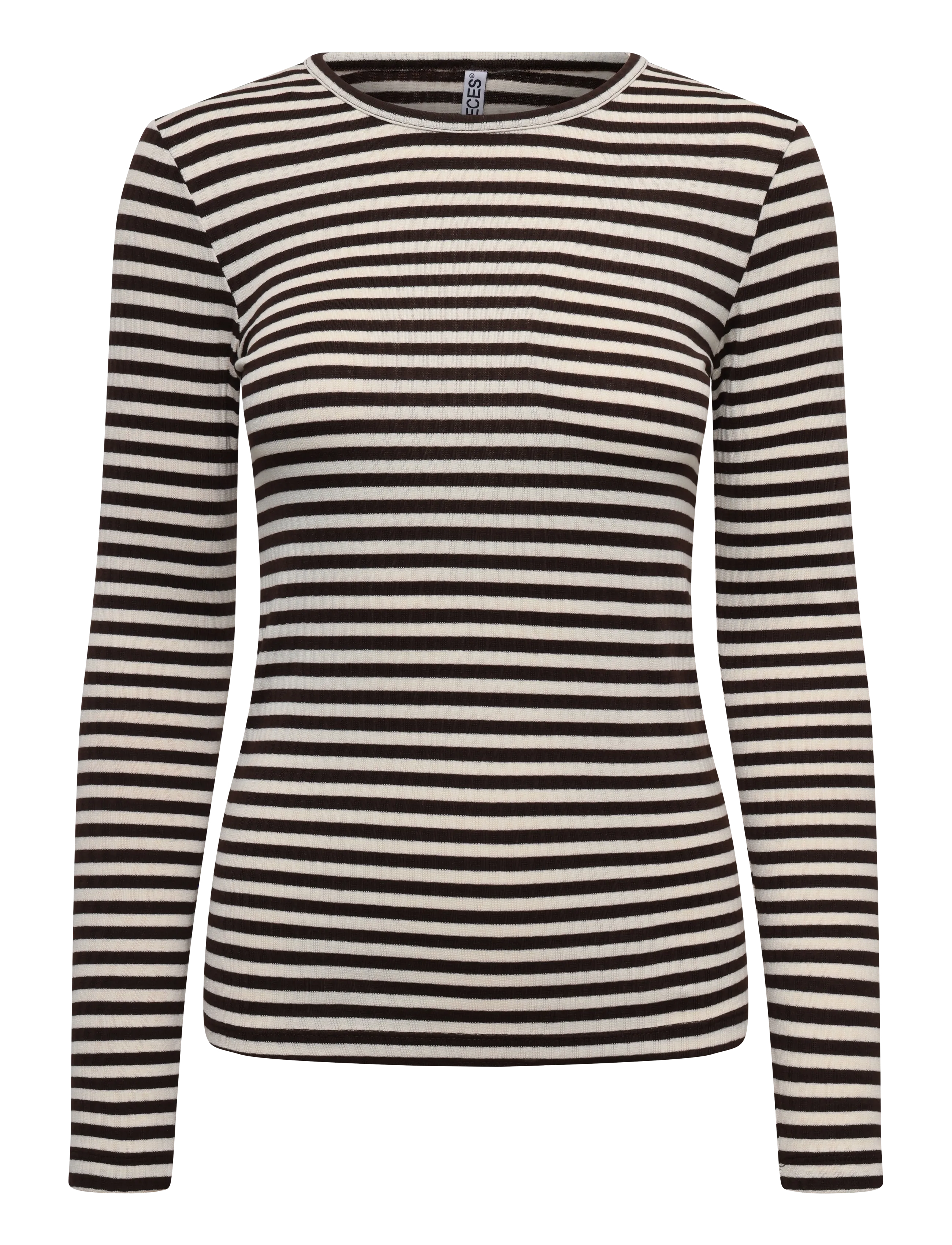 Pieces PCLAYA LS TOP JRS NOOS - T-shirts & Toppe - HOT FUDGE / brown