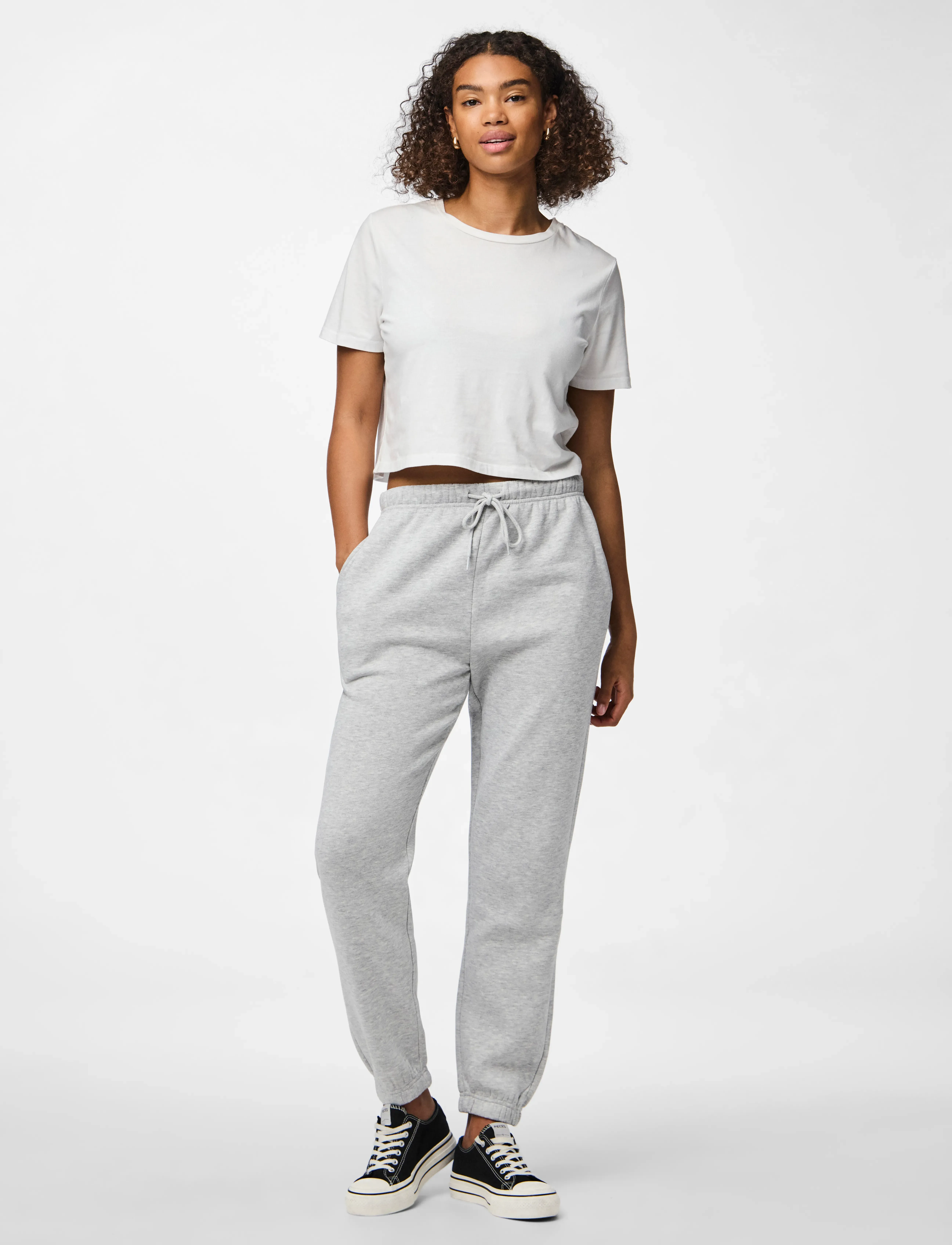 Pieces PCCHILLI HW SWEAT PANTS NOOS BC - Sweatpants - LIGHT GREY MELANGE / grey