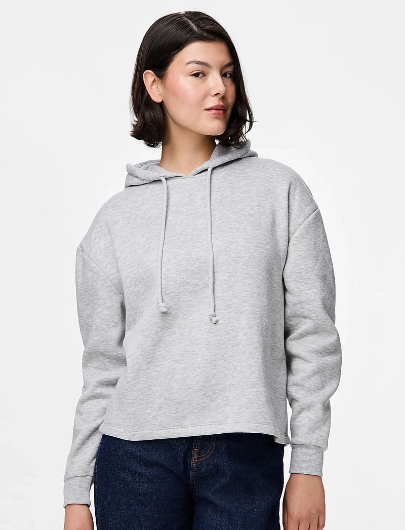Pieces - PCCHILLI LS HOODIE NOOS BC - hettegensere - light grey melange - 0