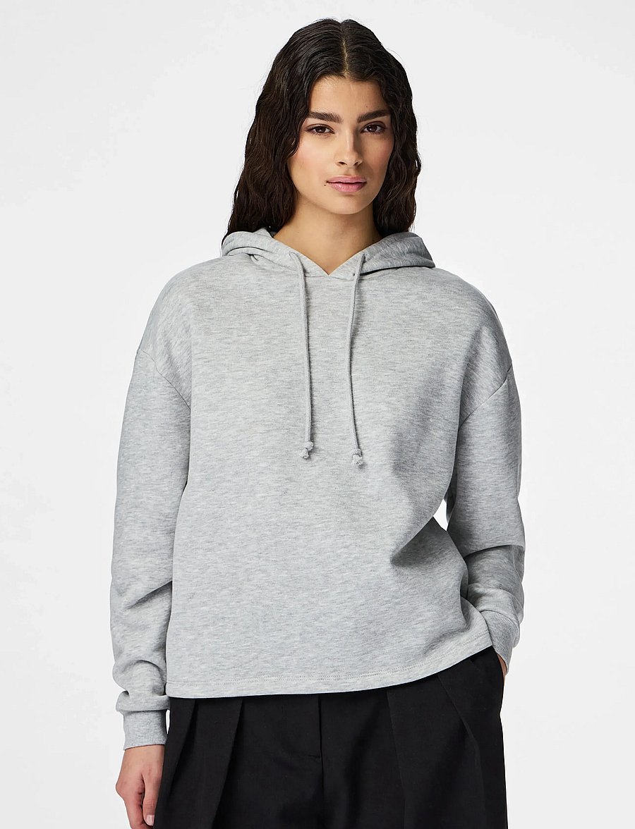 Pieces - PCCHILLI LS HOODIE NOOS BC - hoodies - light grey melange - 0