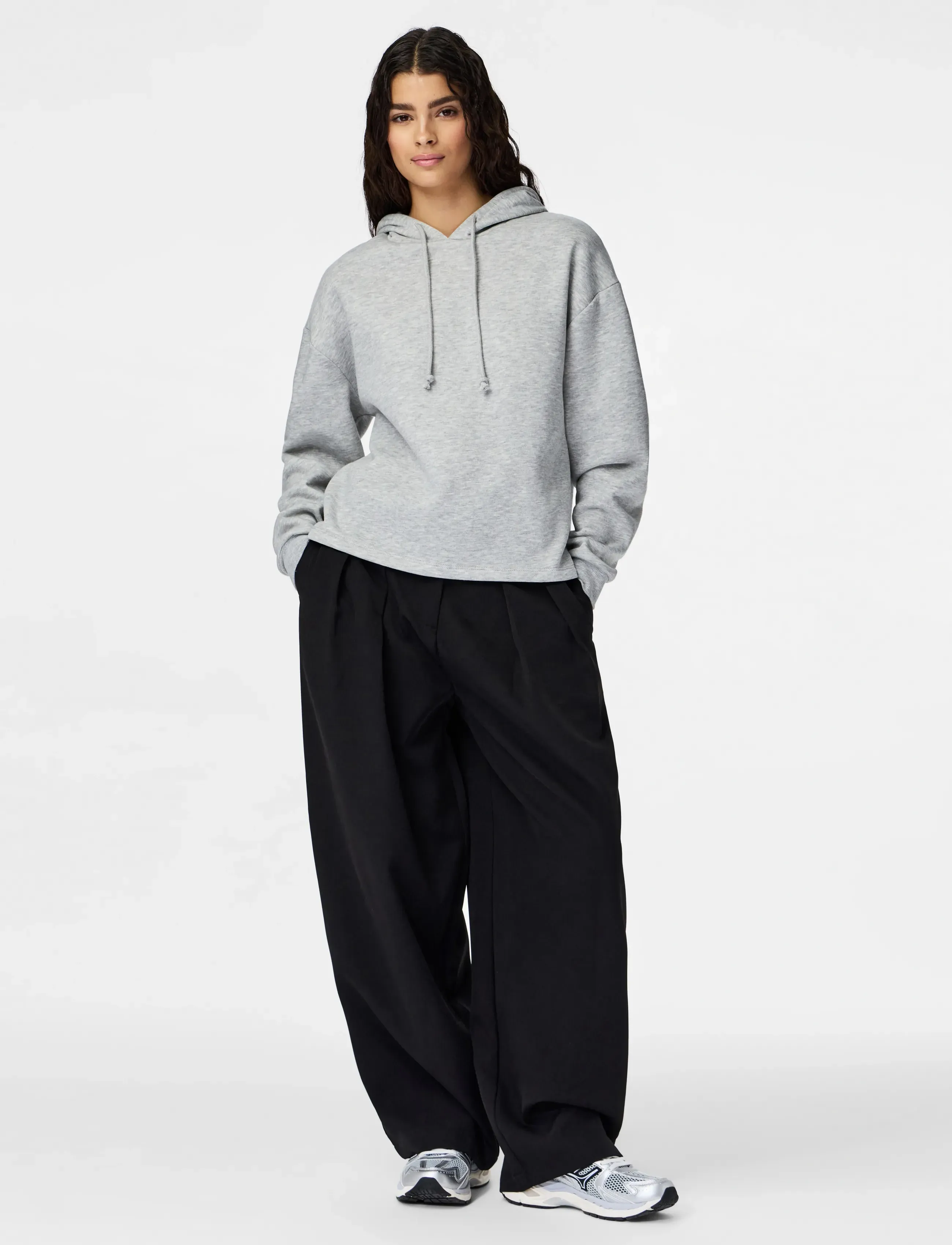 Pieces - PCCHILLI LS HOODIE NOOS BC - kapuzenpullover - light grey melange - 4