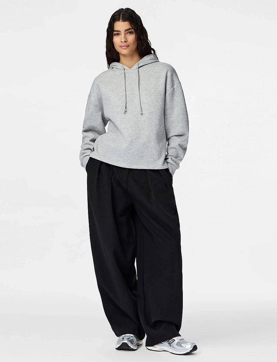 Pieces - PCCHILLI LS HOODIE NOOS BC - kapuzenpullover - light grey melange - 4