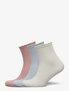 PCSEBBY GLITTER LONG 3-PACK SOCKS, Pieces