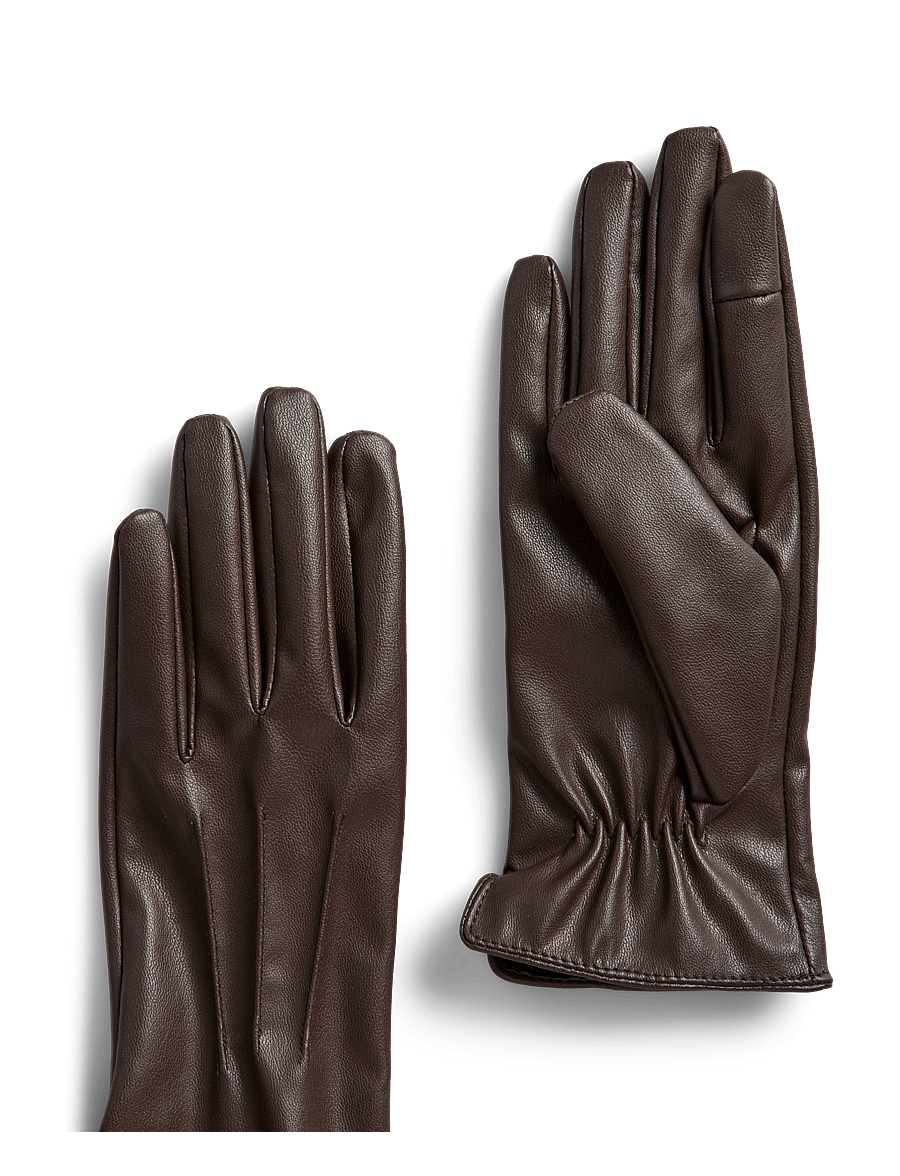 Pieces - PCCELLIE SMART GLOVES NOOS WB - læderhandsker - hot fudge - 1