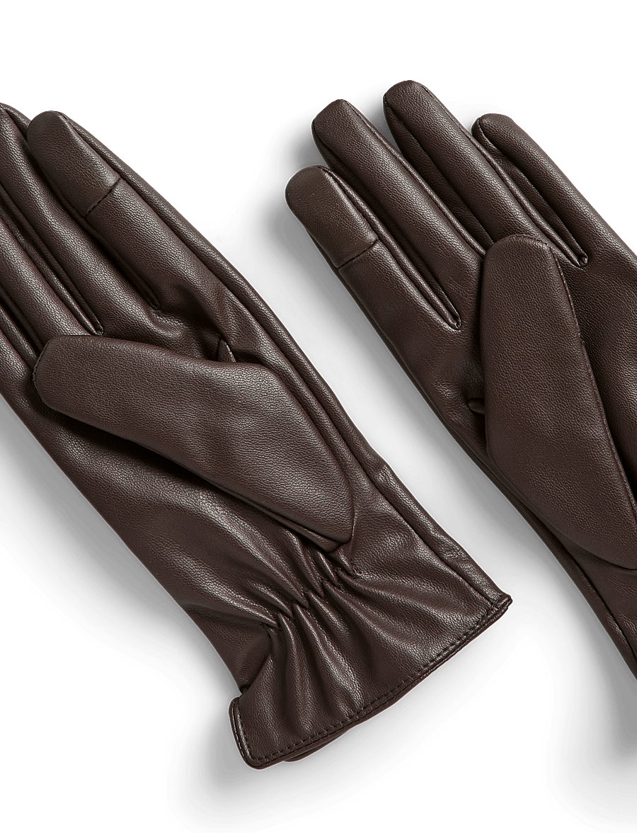 Pieces - PCCELLIE SMART GLOVES NOOS WB - læderhandsker - hot fudge - 2