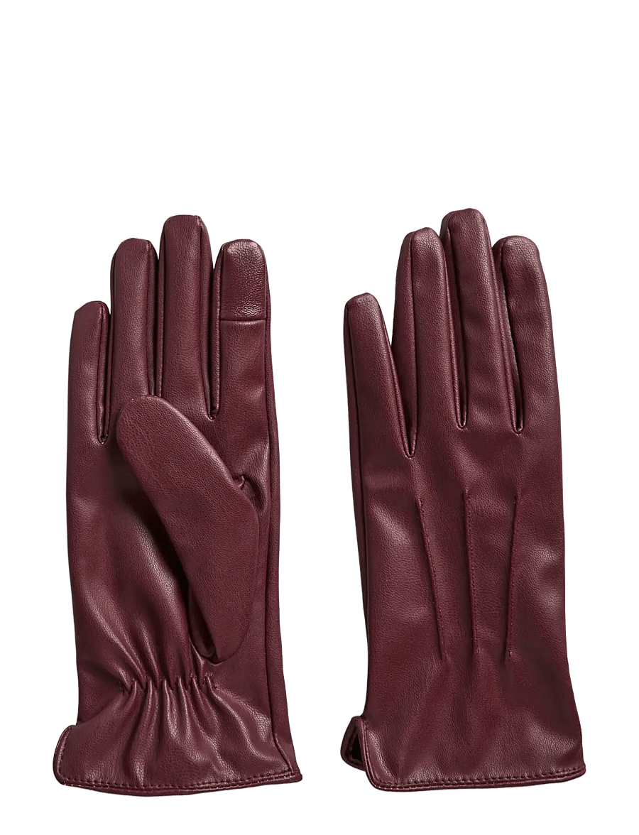 Pieces - PCCELLIE SMART GLOVES NOOS WB - lederhandschuhe - tawny port - 0