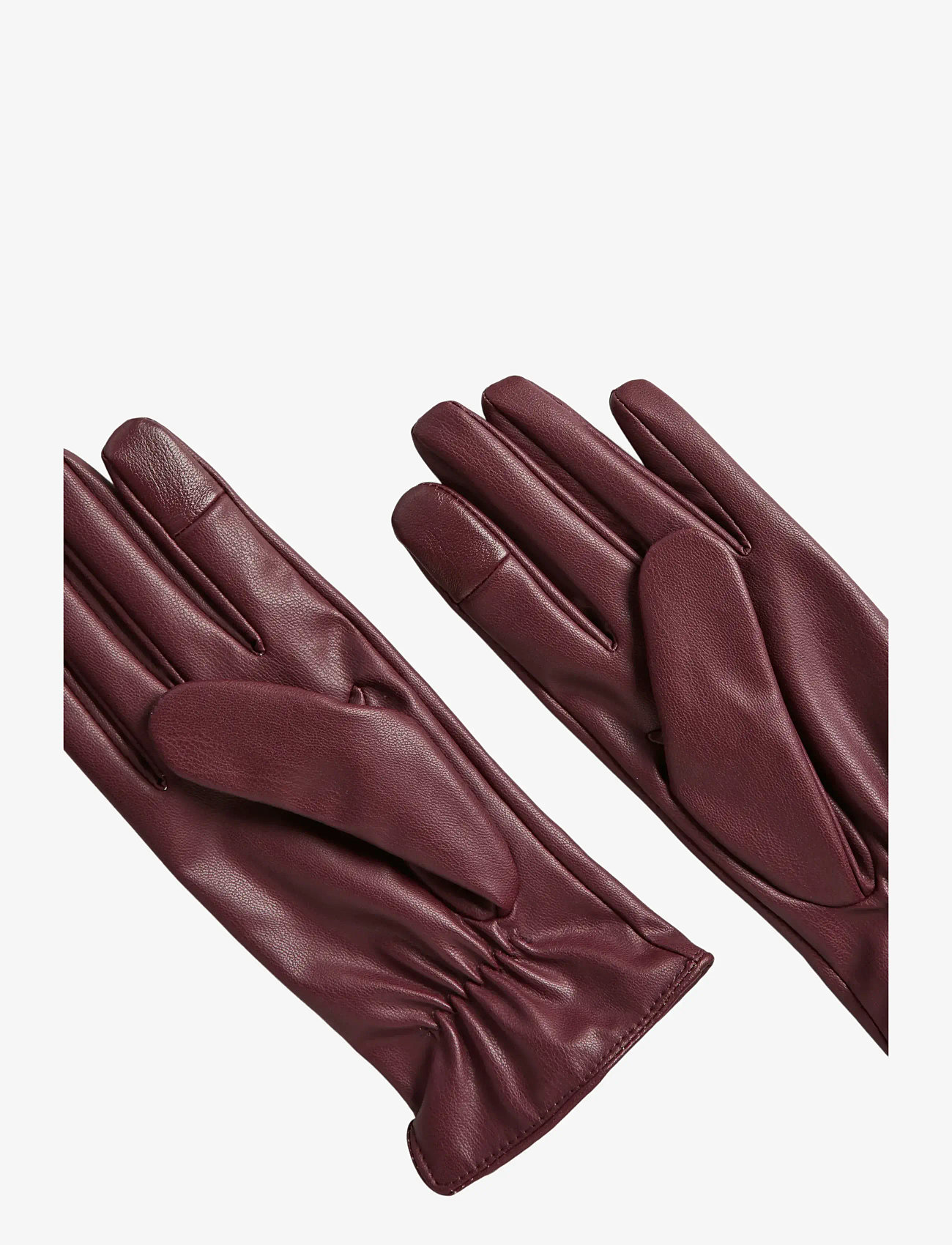 Pieces - PCCELLIE SMART GLOVES NOOS WB - læderhandsker - tawny port - 1