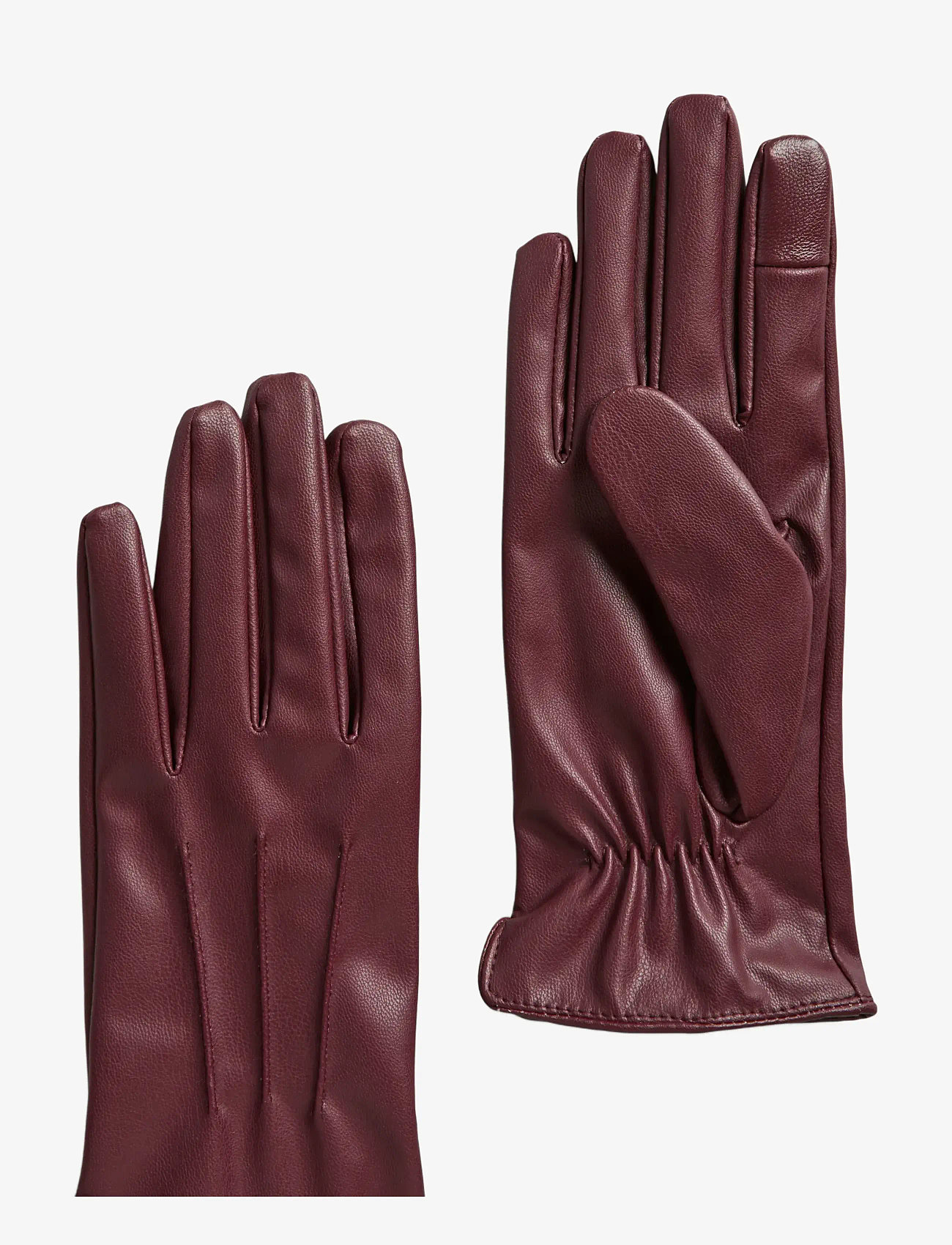 Pieces - PCCELLIE SMART GLOVES NOOS WB - læderhandsker - tawny port - 2