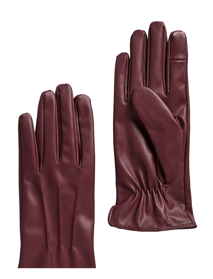 Pieces - PCCELLIE SMART GLOVES NOOS WB - lederhandschuhe - tawny port - 2