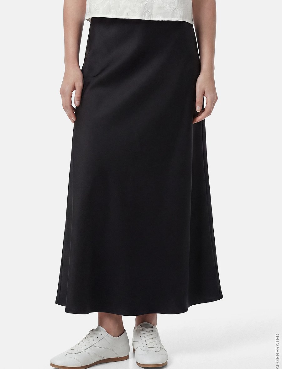 Pieces - PCFRANAN HW ANKLE SKIRT WVN NOOS BC - maxikjolar - black - 0