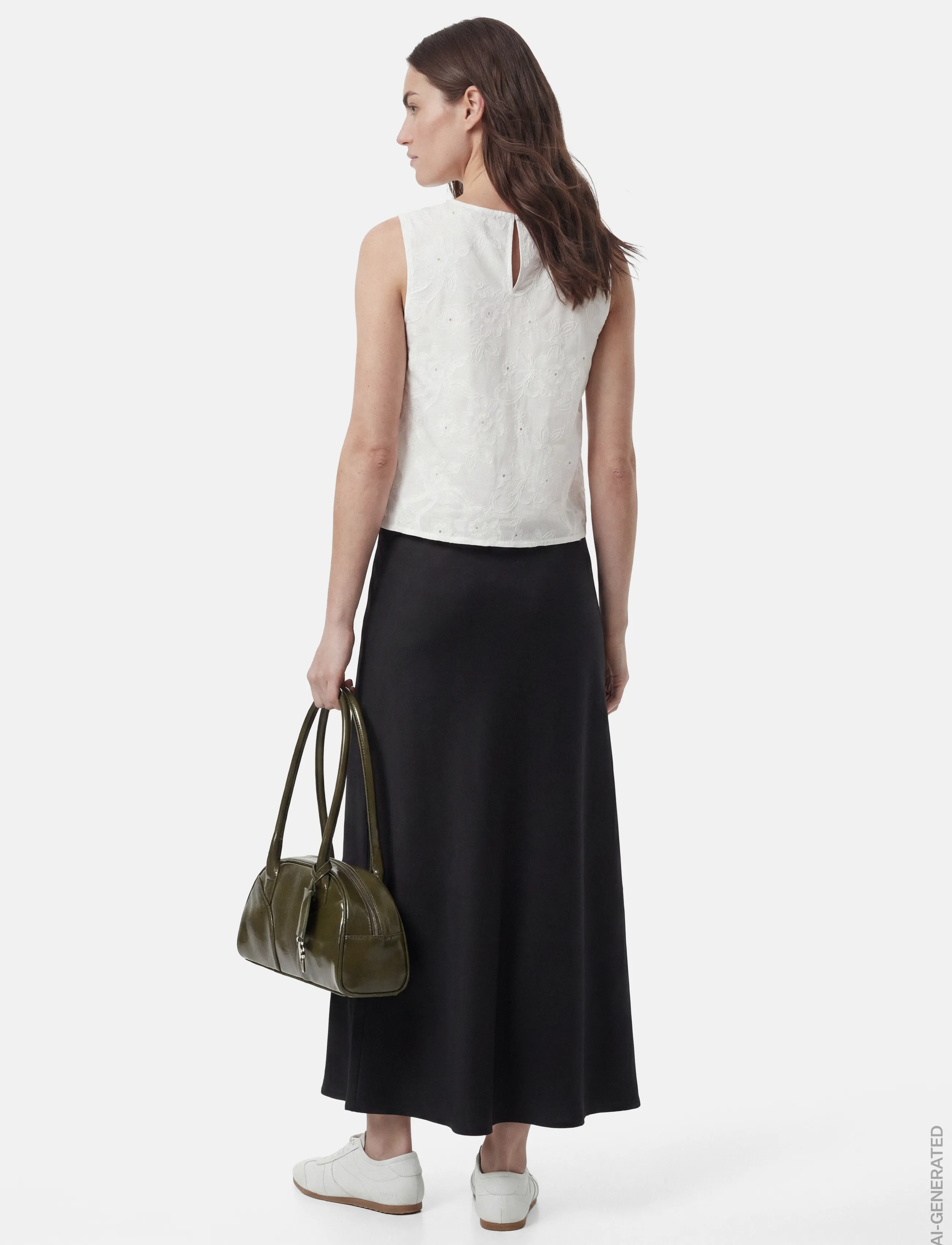 Pieces - PCFRANAN HW ANKLE SKIRT WVN NOOS BC - maxi skirts - black - 3