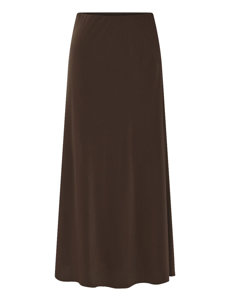 Pieces - PCFRANAN HW ANKLE SKIRT WVN NOOS BC - maxi röcke - hot fudge - 1