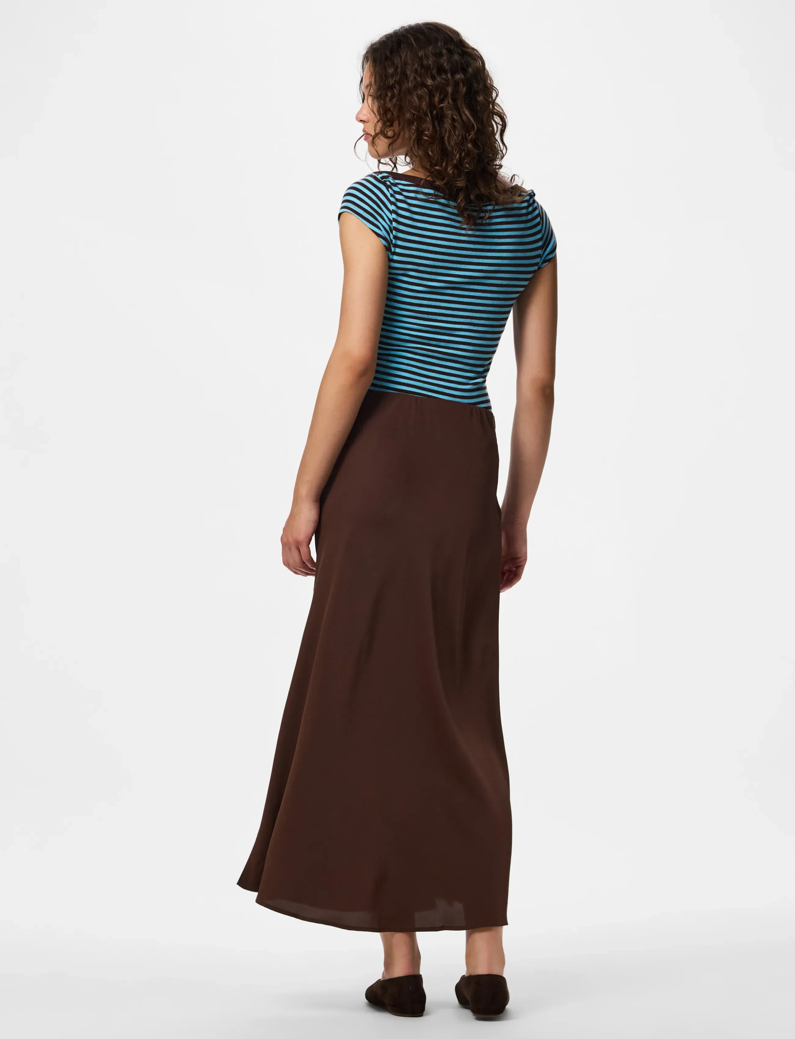 Pieces - PCFRANAN HW ANKLE SKIRT WVN NOOS BC - maxi röcke - hot fudge - 3