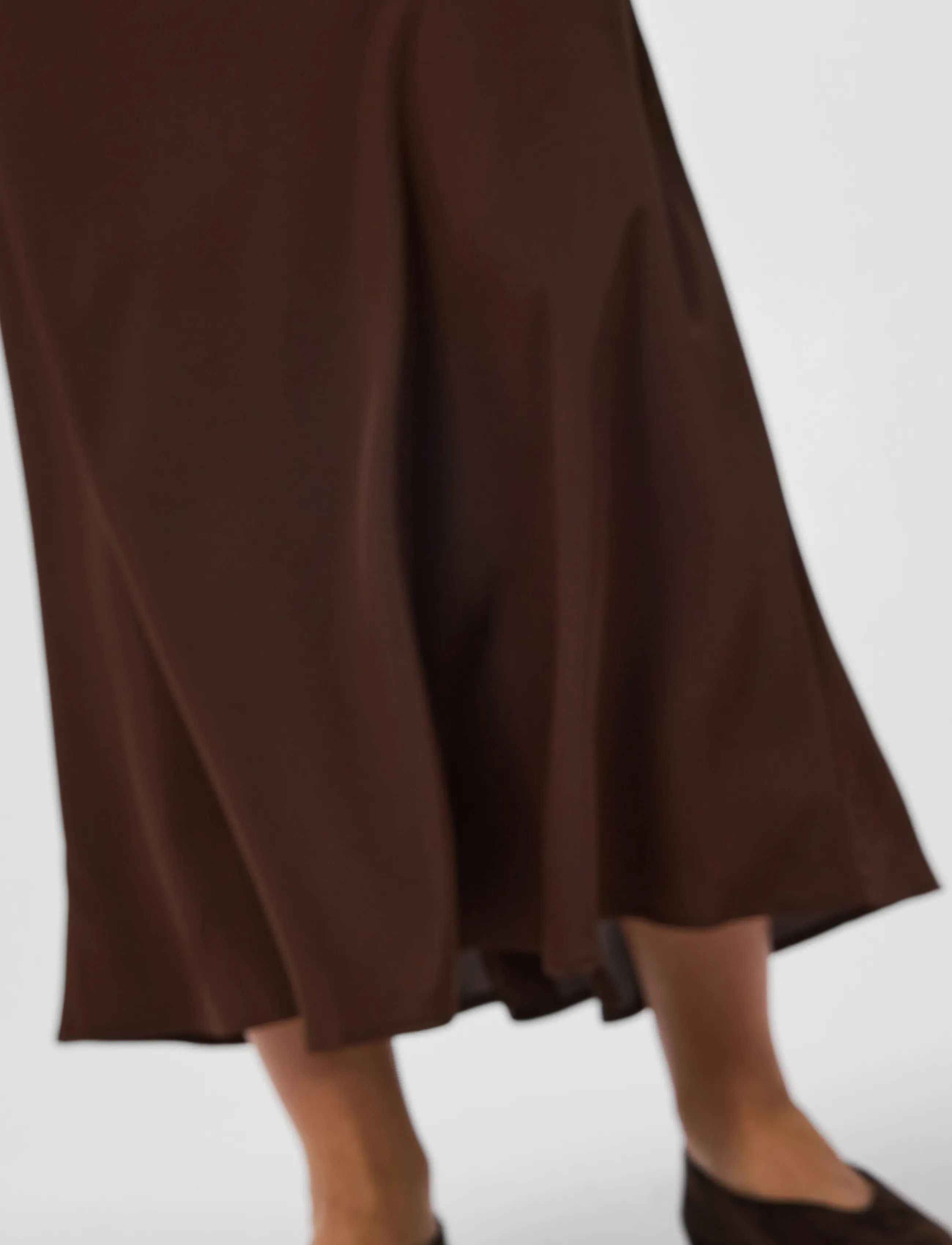 Pieces - PCFRANAN HW ANKLE SKIRT WVN NOOS BC - maxi röcke - hot fudge - 5