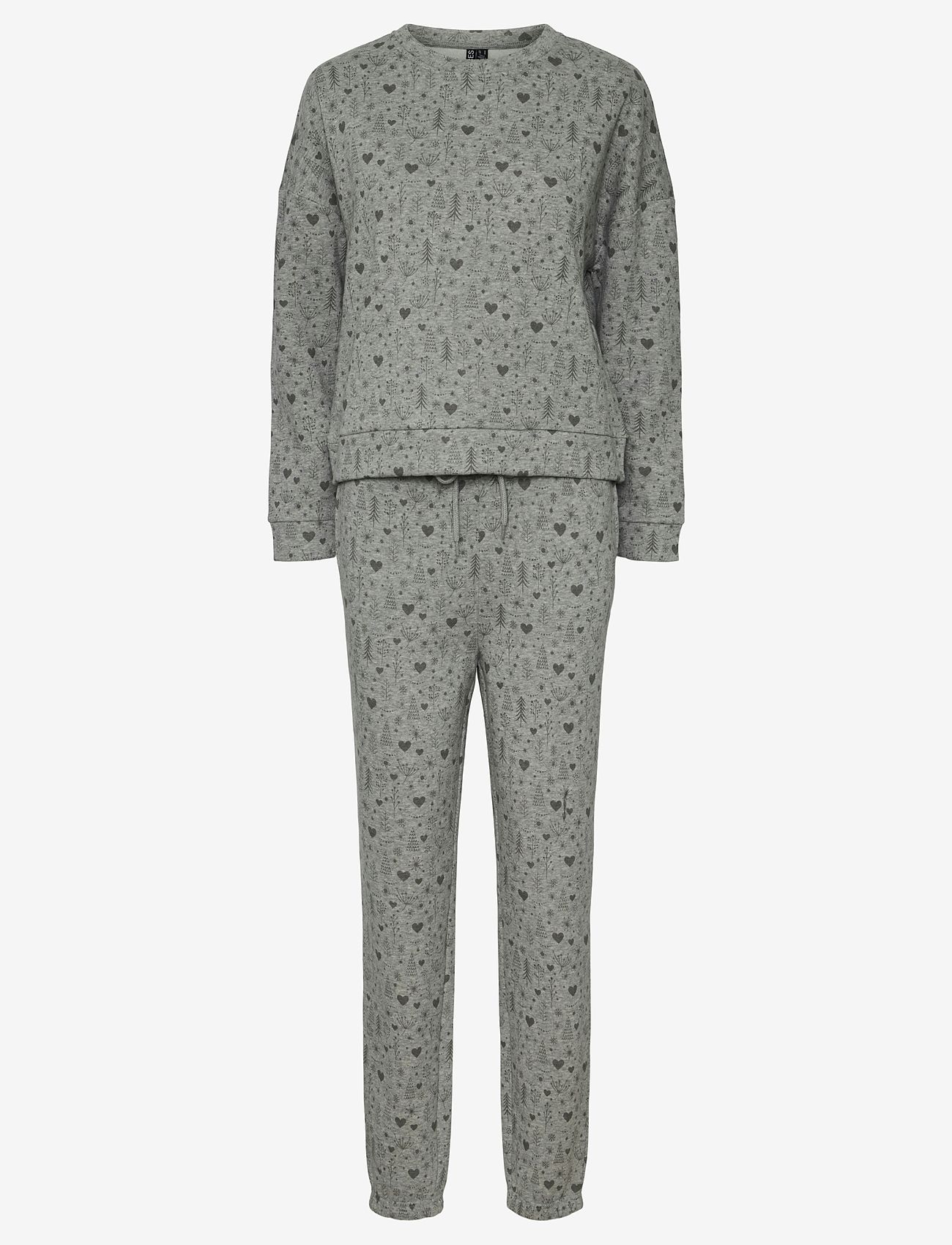 Pieces - PCXMAS CHILLI SWEAT SET BC - pyjamas - light grey melange - 0