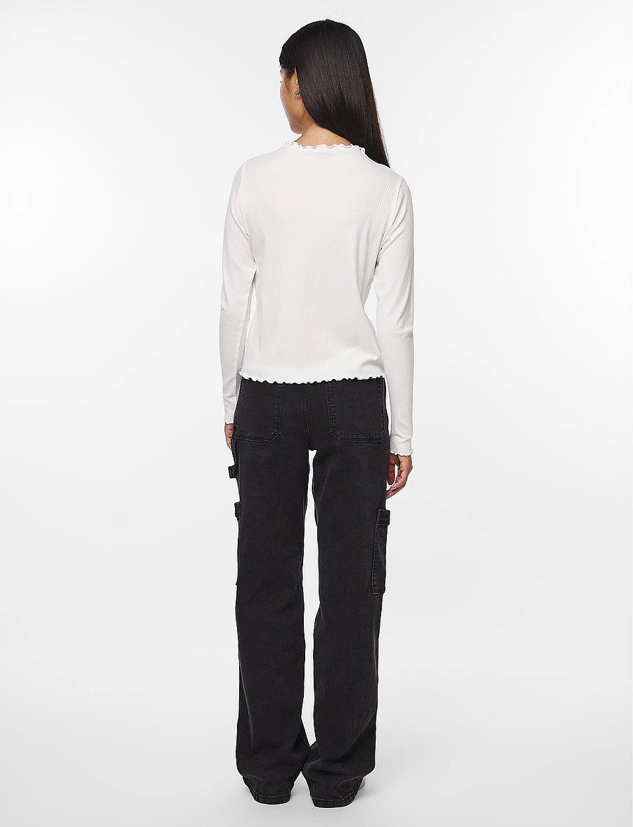 Pieces - PCNICCA LS TOP NOOS - langärmlige tops - bright white - 3