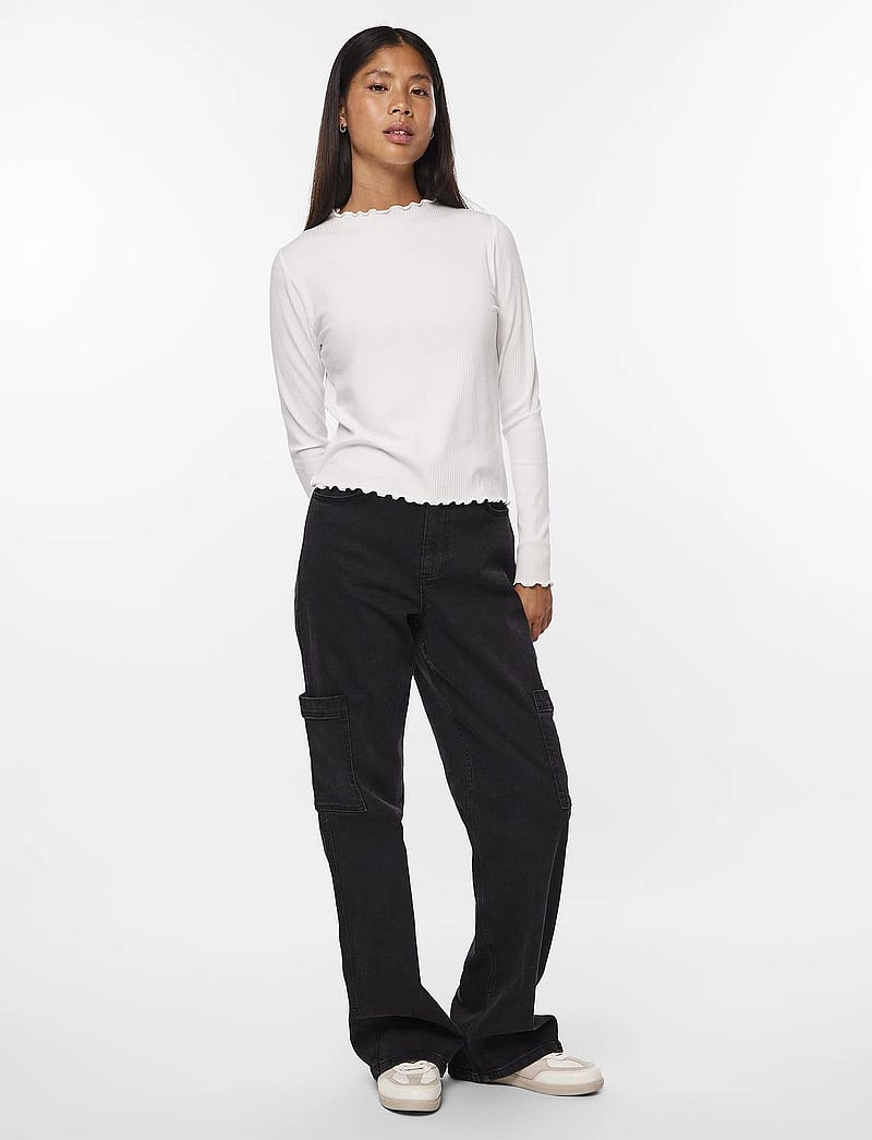 Pieces - PCNICCA LS TOP JRS NOOS - pikkade varrukatega alussärgid - bright white - 4