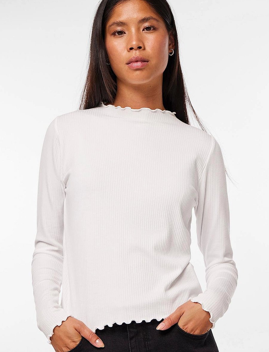 Pieces - PCNICCA LS TOP NOOS - langärmlige tops - bright white - 5