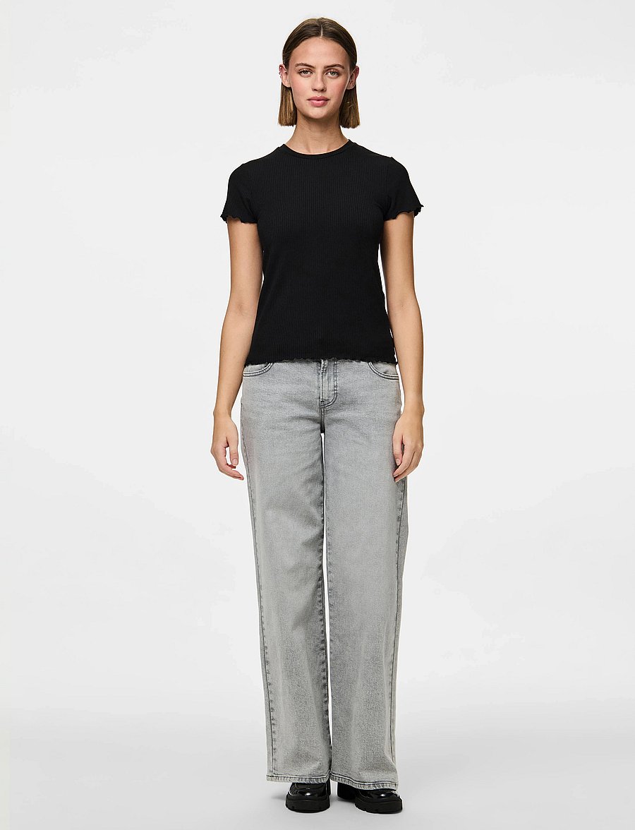 Pieces - PCNICCA SS O-NECK TOP JRS NOOS - t-shirts - black - 0