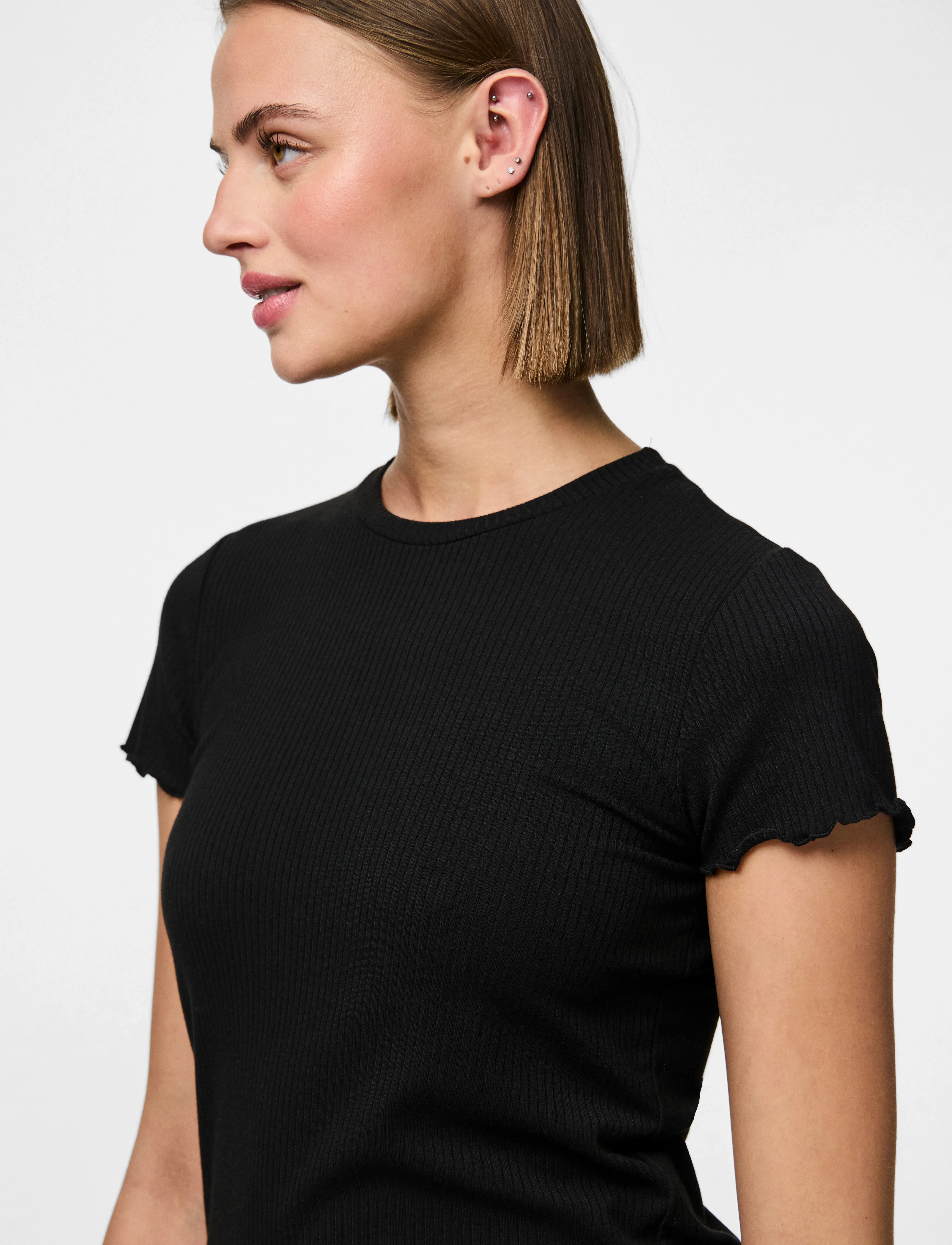 Pieces - PCNICCA SS O-NECK TOP JRS NOOS - laveste priser - black - 4
