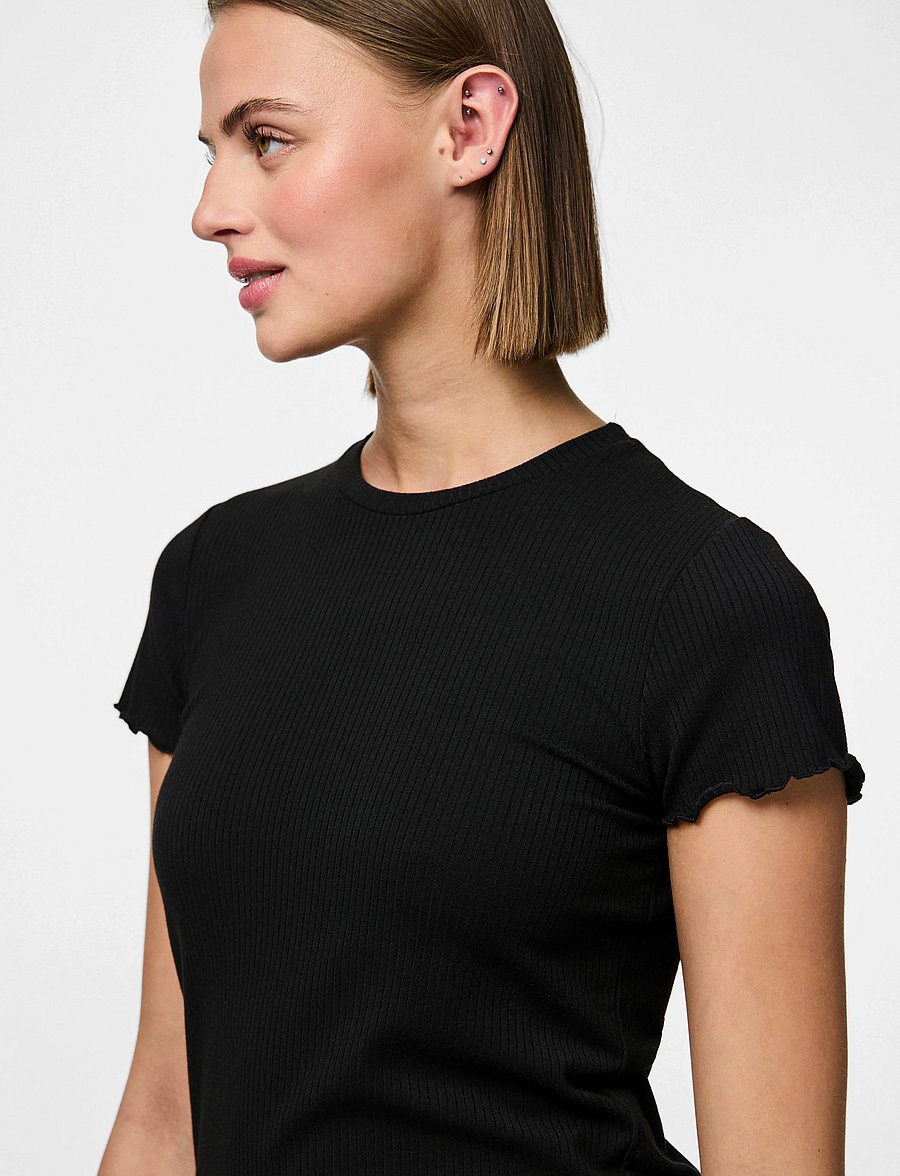 Pieces - PCNICCA SS O-NECK TOP JRS NOOS - t-shirts - black - 4