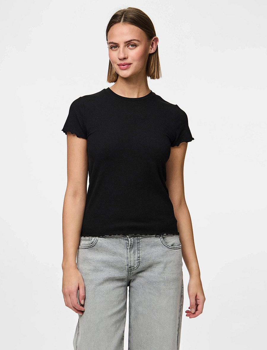 Pieces - PCNICCA SS O-NECK TOP JRS NOOS - t-shirts - black - 5