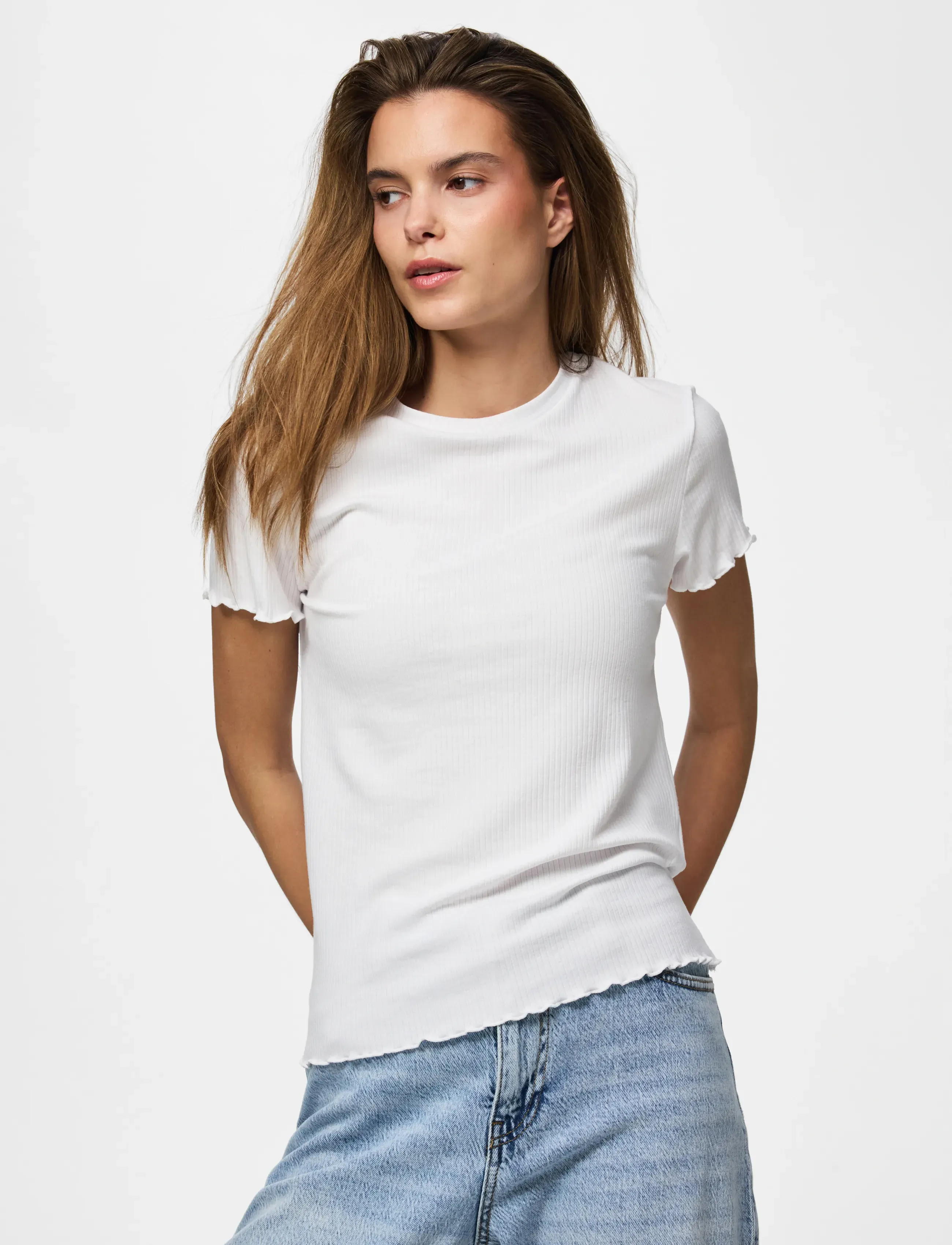 Pieces PCNICCA SS O-NECK TOP JRS NOOS - Pieces - BRIGHT WHITE / white