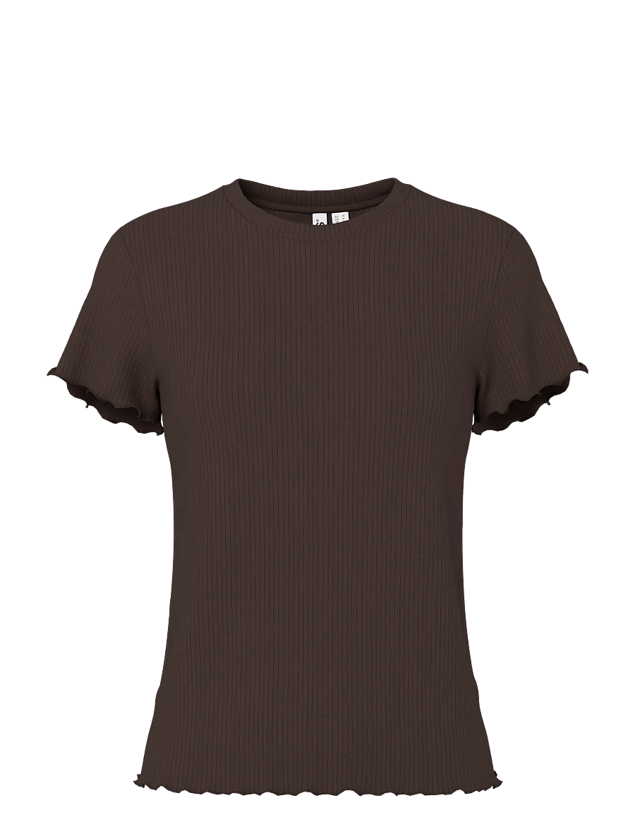 Pieces - PCNICCA SS O-NECK TOP JRS NOOS - t-särgid - hot fudge - 1