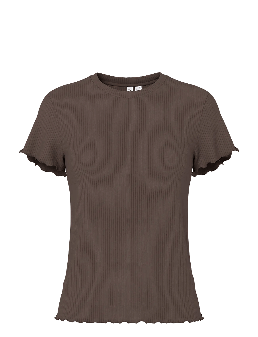 Pieces - PCNICCA SS O-NECK TOP JRS NOOS - t-shirts - hot fudge - 1